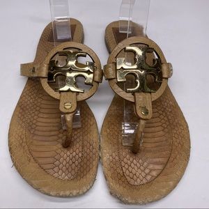 Tory Burch Tan Miller 2 Vitraux Snake Skin